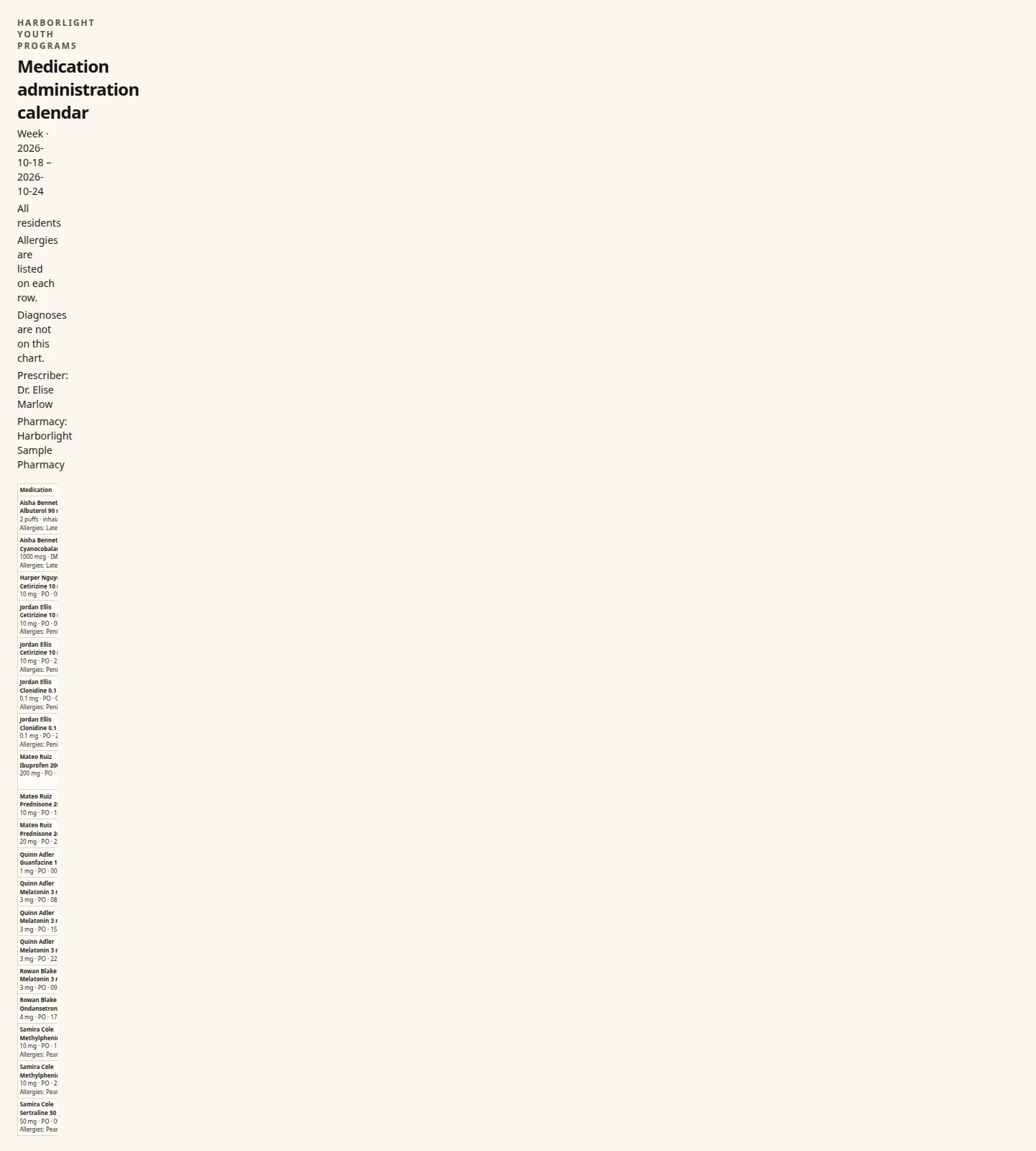 Condor landscape MAR print packet (sample data)